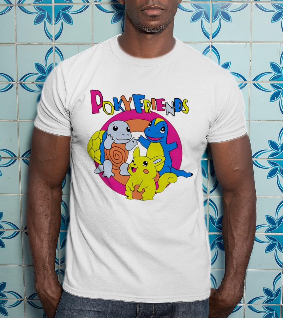 Poky Friends Pokemon Cute Trio Fun Art Circle T-Shirt
