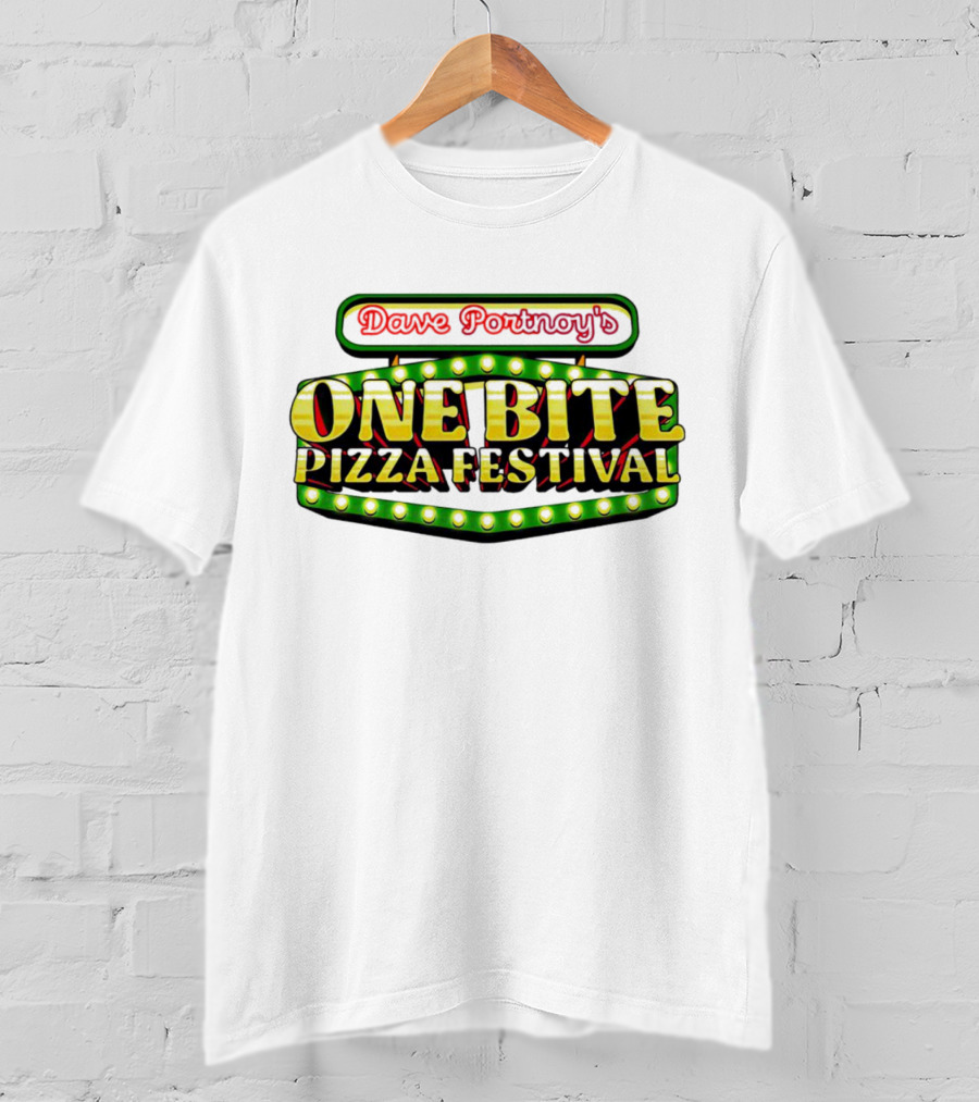 Dave Portnoy's One Bite Pizza Festival Neon Sign Aesthetic T-Shirt