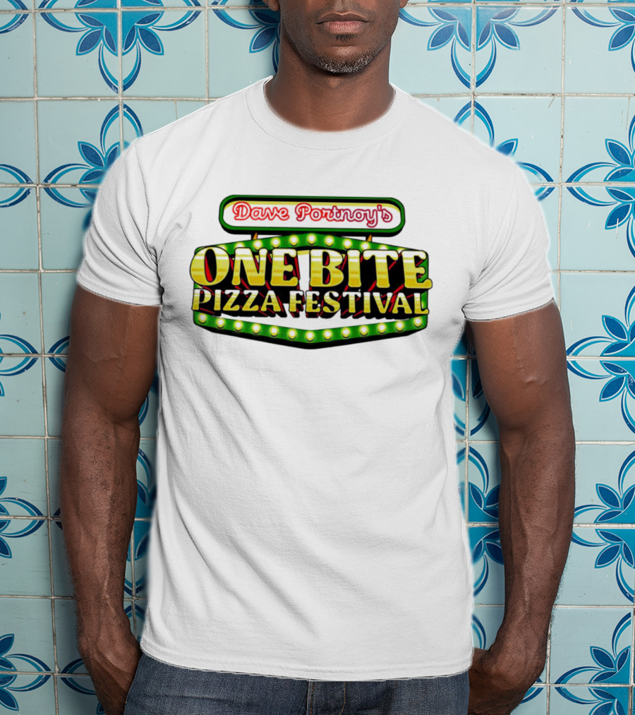 Dave Portnoy's One Bite Pizza Festival Neon Sign Aesthetic T-Shirt