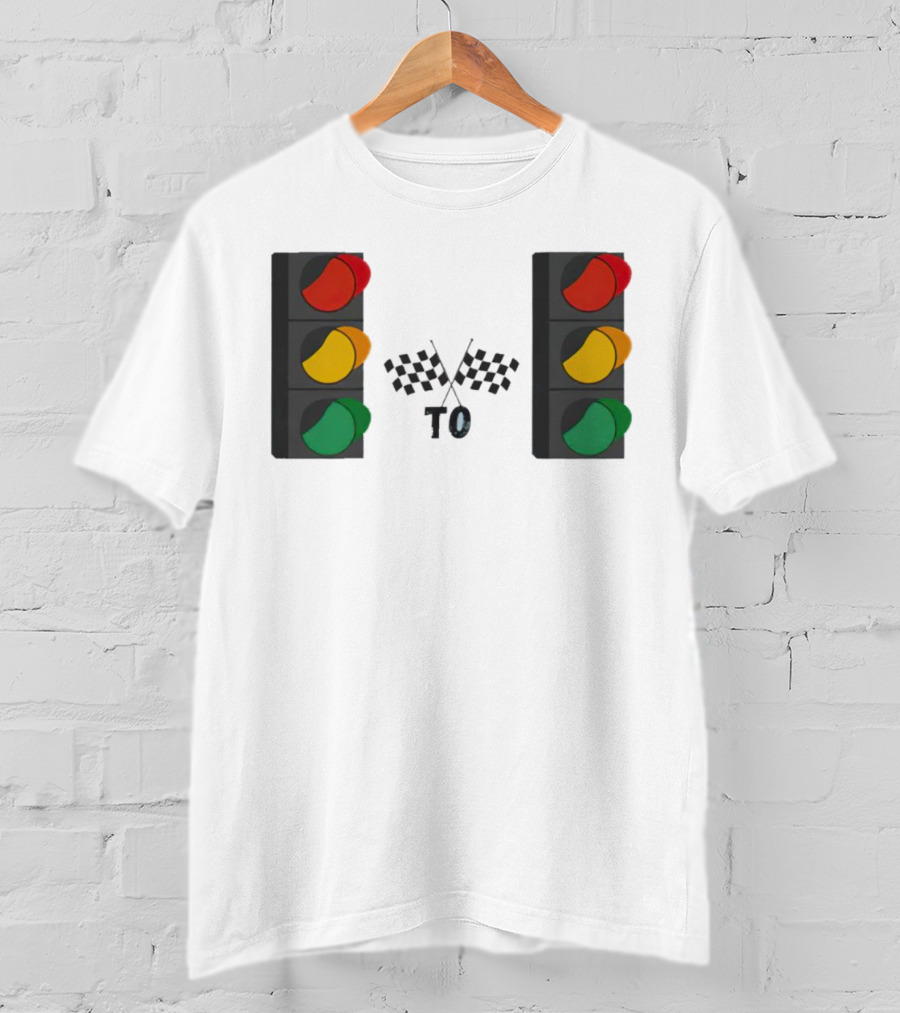 Stoplight To Stoplight Race Checkered Flags T-Shirt