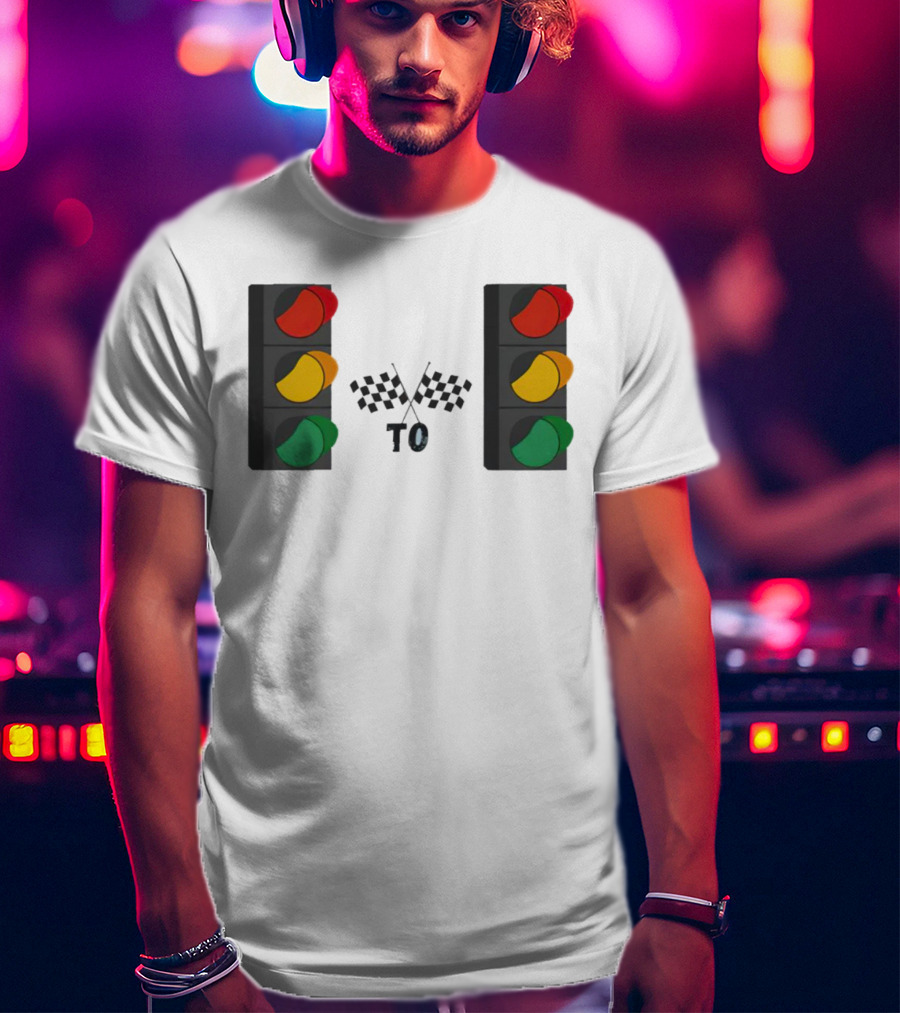 Stoplight To Stoplight Race Checkered Flags T-Shirt