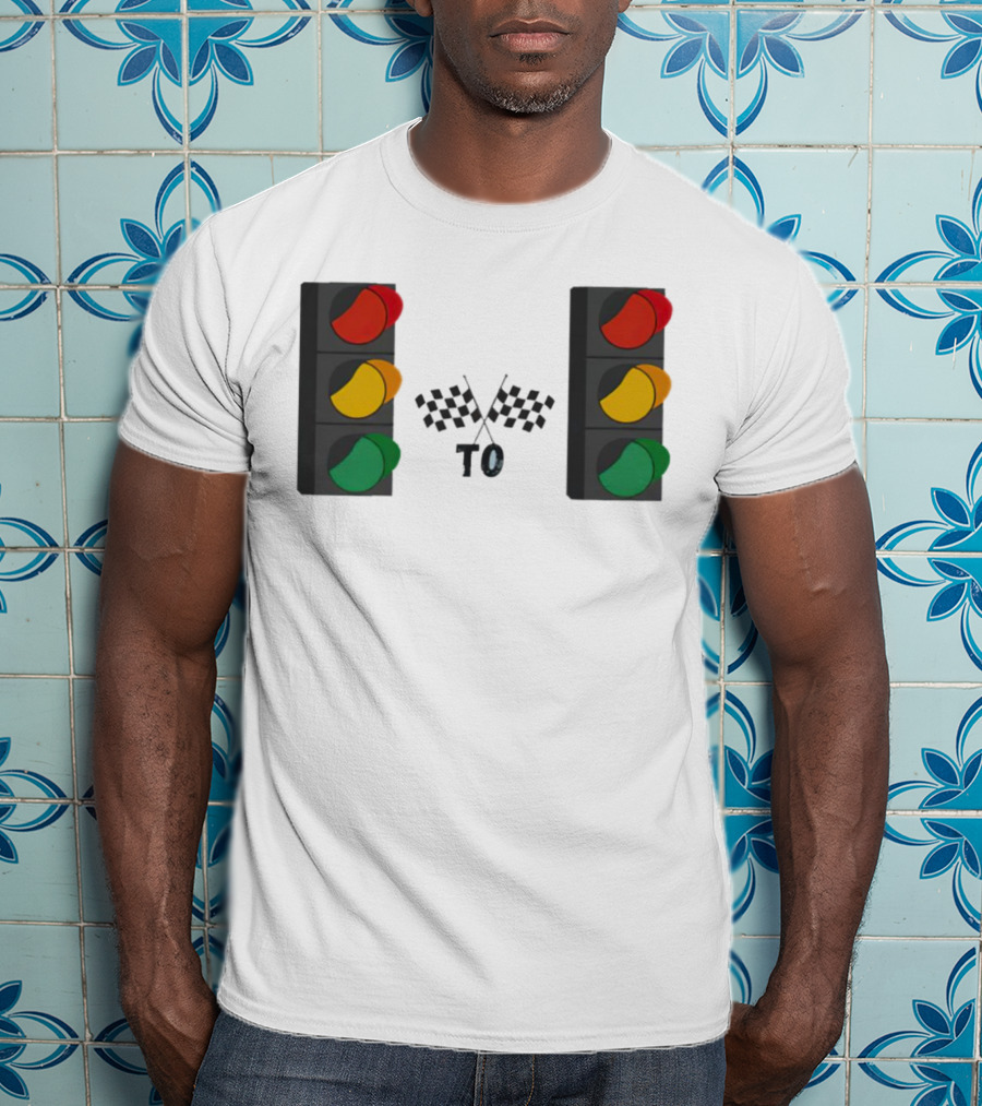 Stoplight To Stoplight Race Checkered Flags T-Shirt