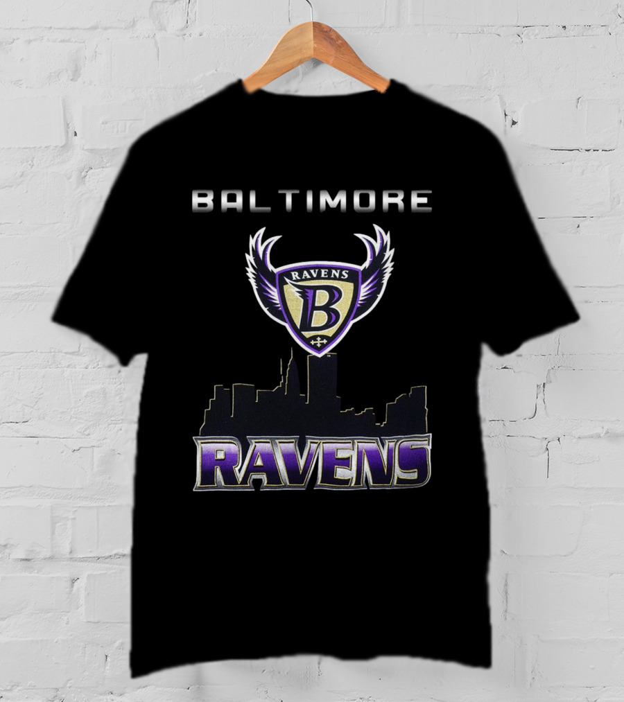 Baltimore Ravens Skyline Logo Vintage Ravens T-Shirt
