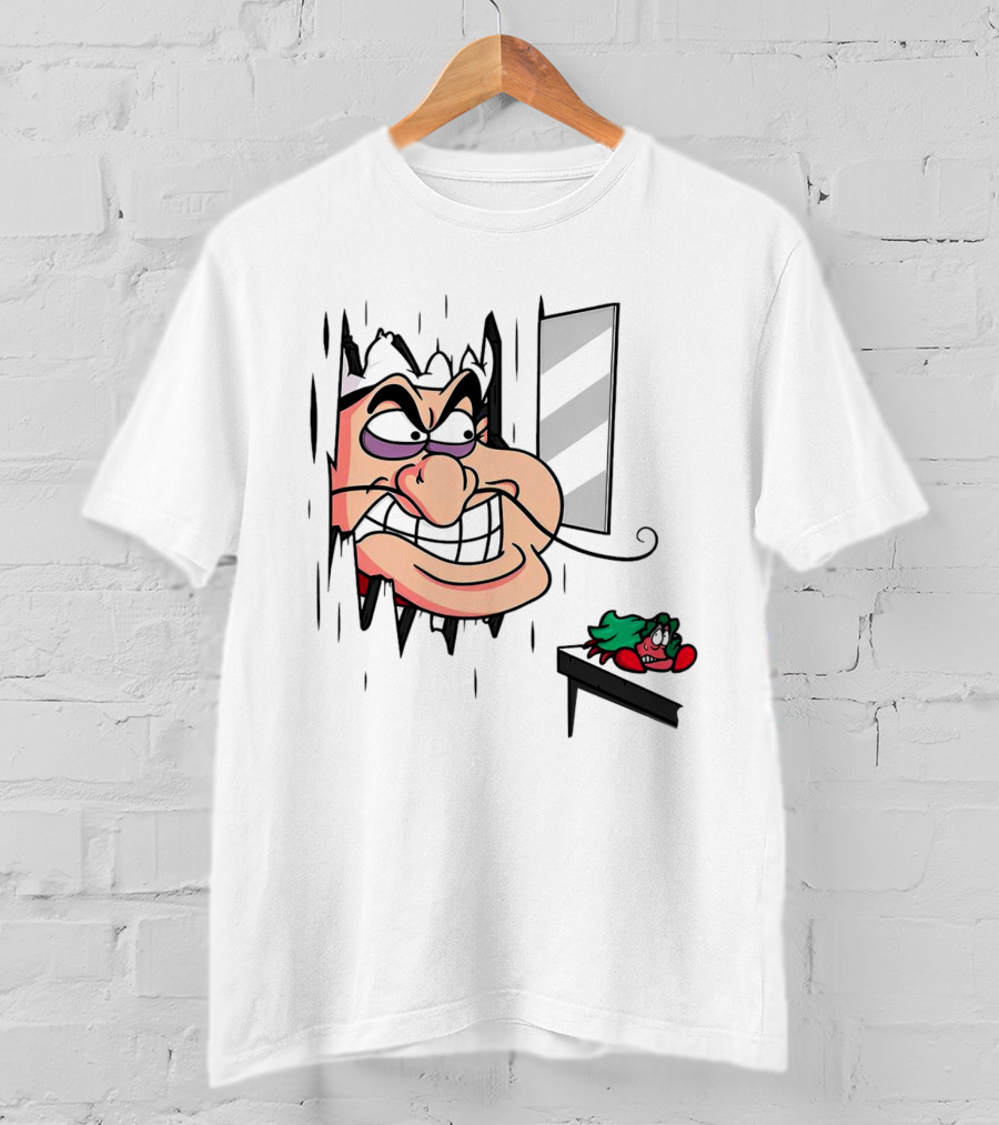 Chef Louis The Little Mermaid Cartoon Illustration With Louis Peeking Through Doorway T-Shirt