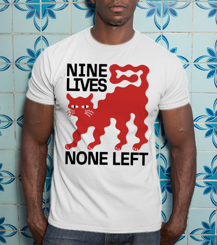 Nine Lives None Left Red Cat T-Shirt