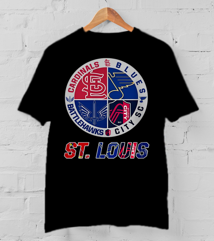 St. Louis Cardinals Blues Battlehawks City SC Sports Circle T-Shirt