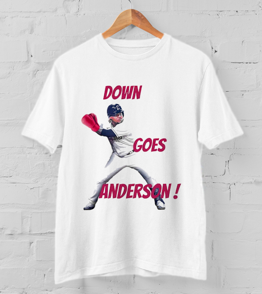 Down Goes Anderson Jose Ramirez Baseball Punch T-Shirt