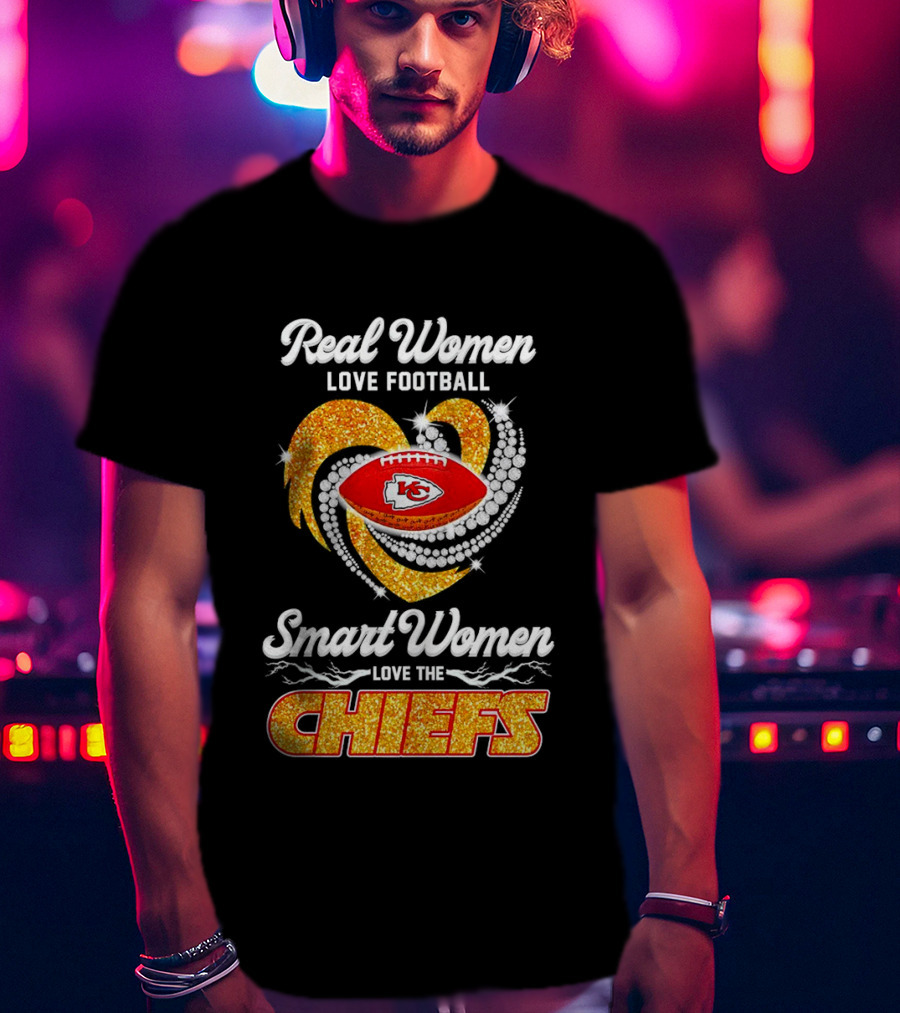 Kansas City Chiefs Real Women Love Football Smart Women Love The Chiefs Diamond Love T-Shirt