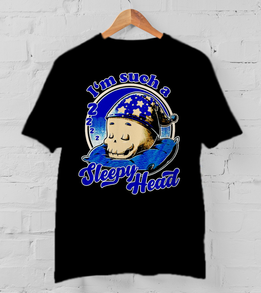 I'm Such A Sleepy Head Skull With Stars And ZZZs T-Shirt