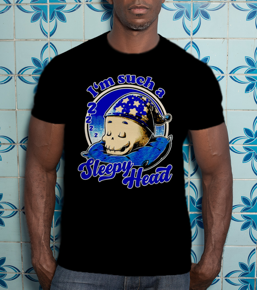 I'm Such A Sleepy Head Skull With Stars And ZZZs T-Shirt