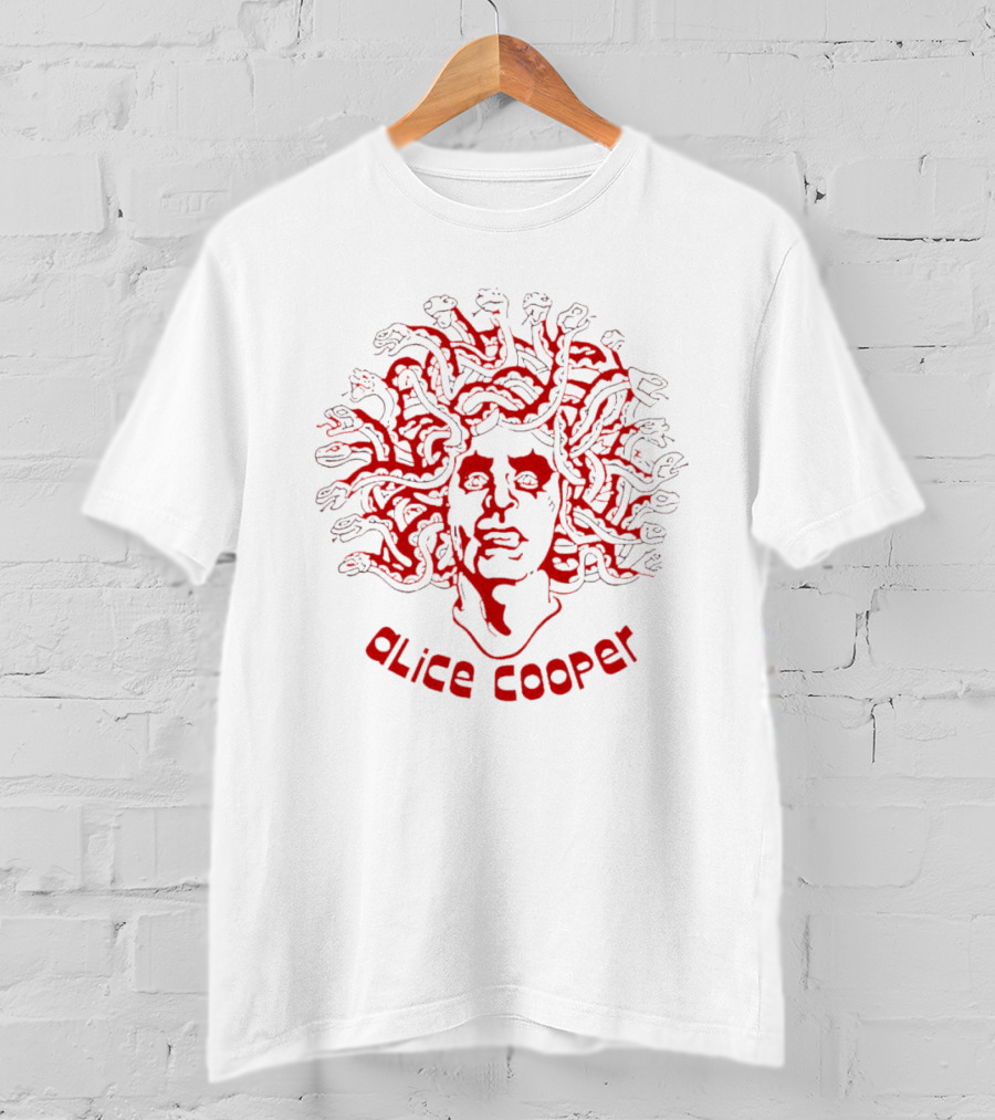 Alice Cooper Medusa Head Red Snake Hair T-Shirt