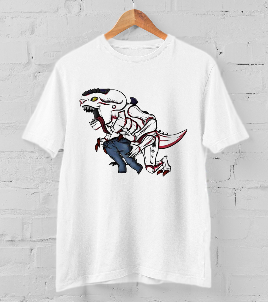 Jeanstealer Dinosaur Creature Carrying Blue Pants T-Shirt