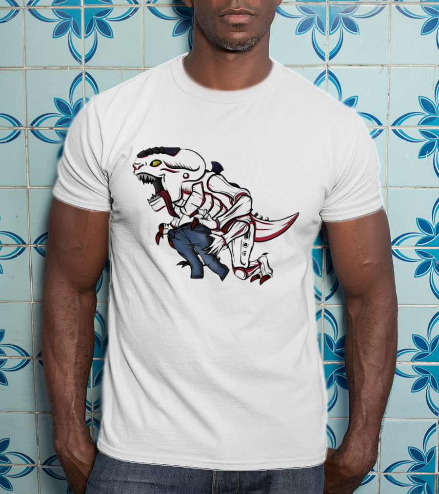 Jeanstealer Dinosaur Creature Carrying Blue Pants T-Shirt