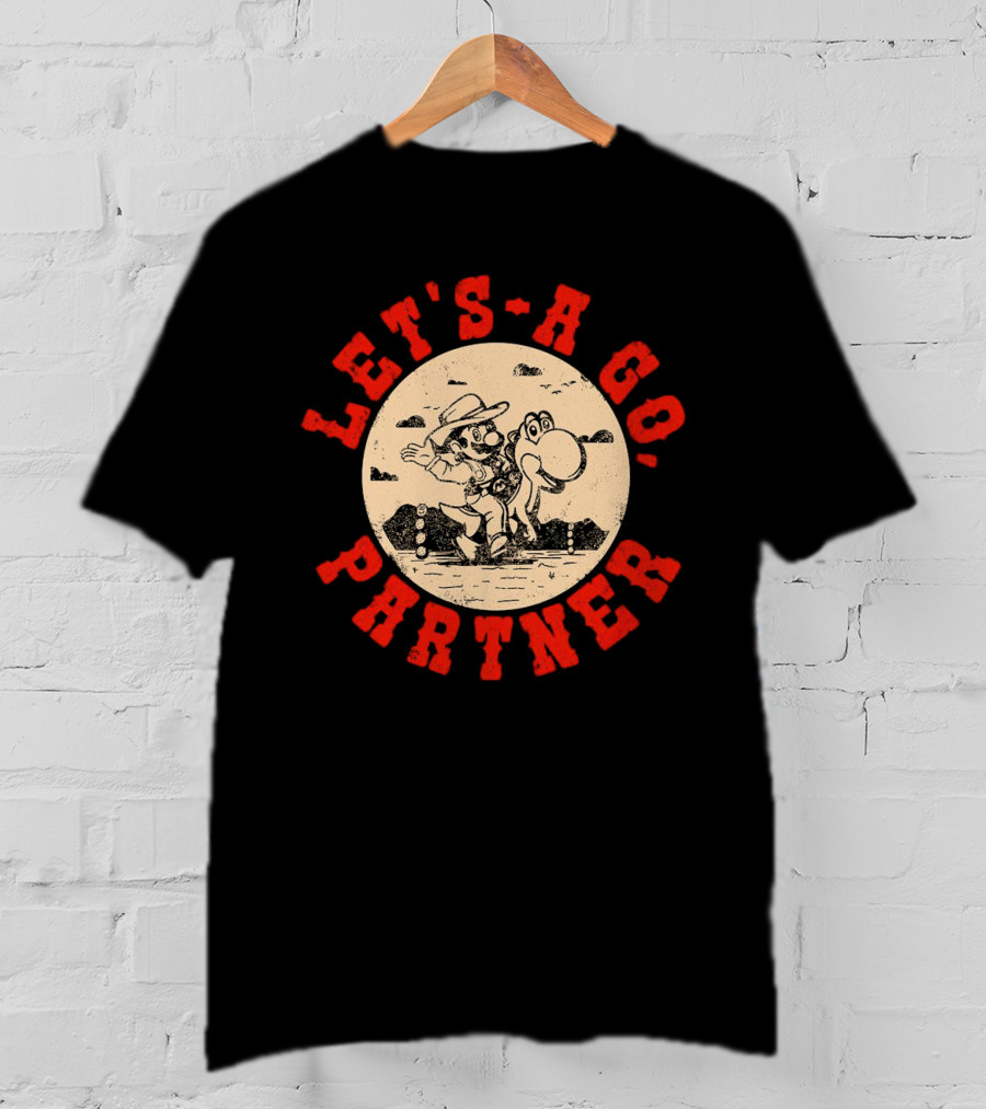Let's-a Go Partner Mario And Yoshi Western Adventure T-Shirt