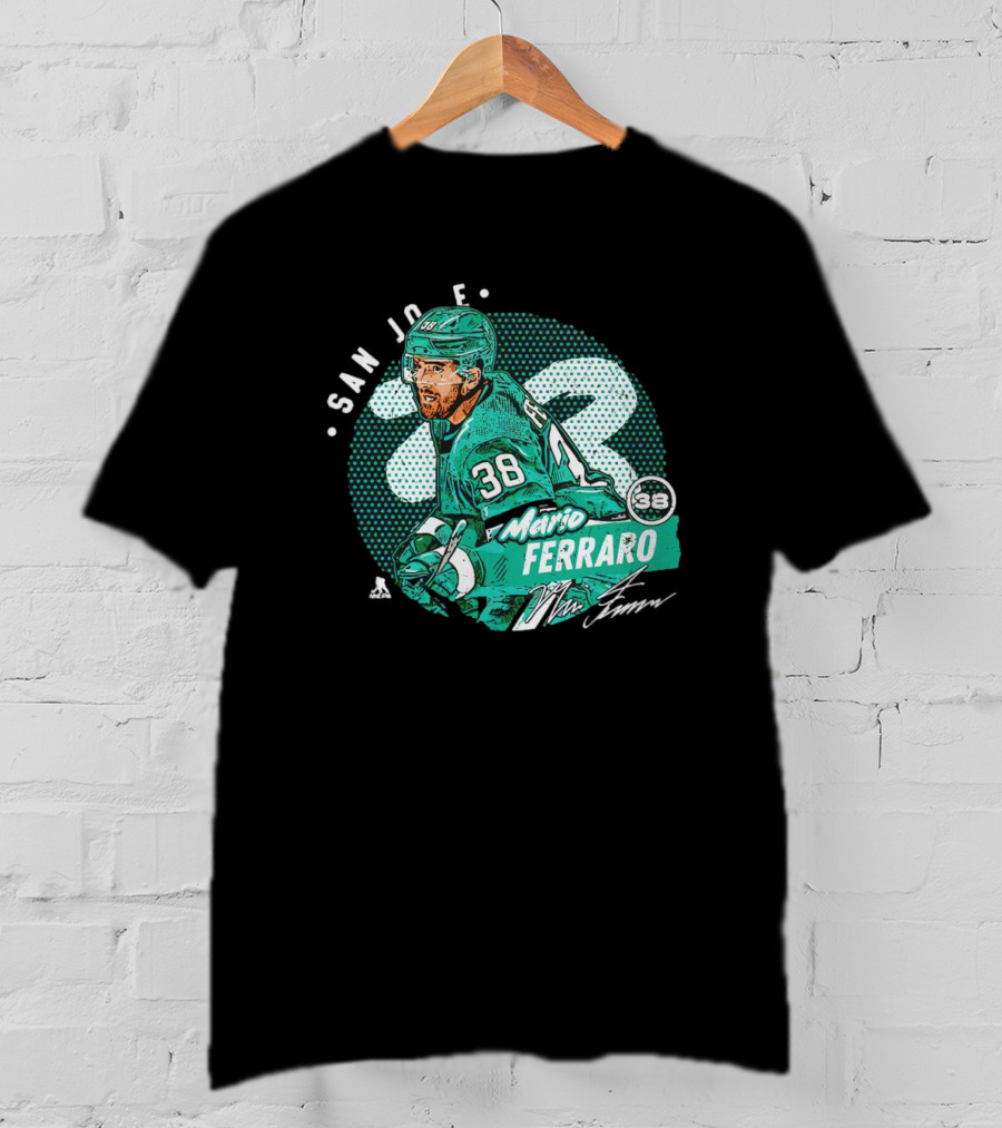 Mario Ferraro San Jose Sharks 38 Signature T-Shirt