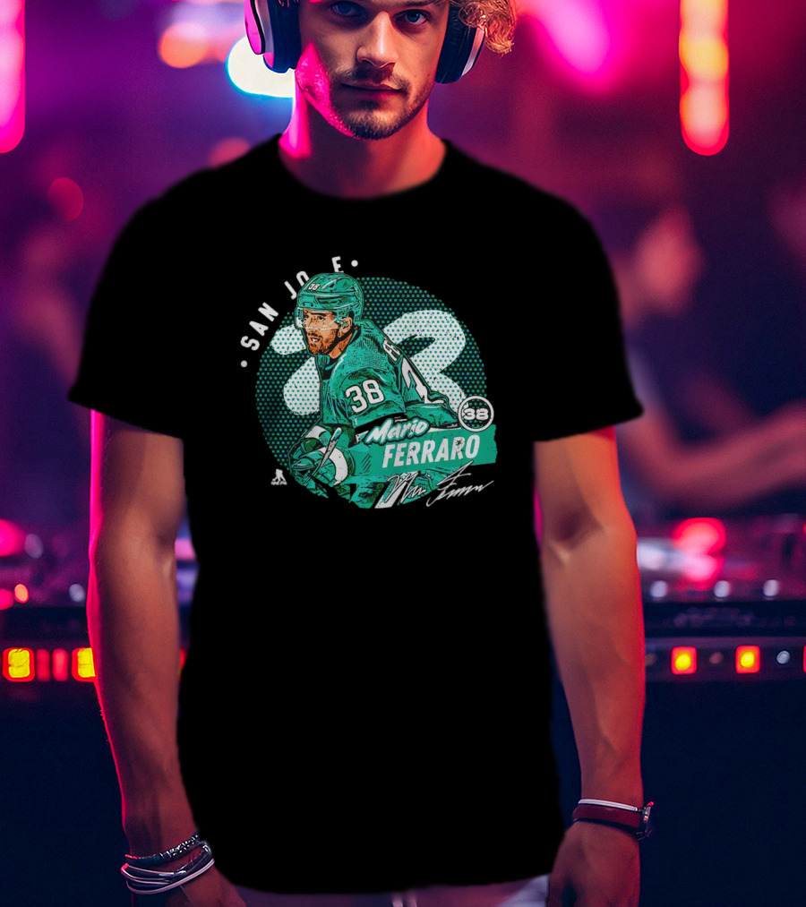 Mario Ferraro San Jose Sharks 38 Signature T-Shirt