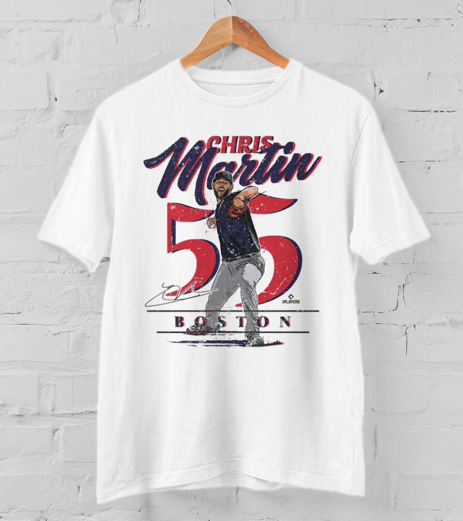 Chris Martin 55 Boston Red Sox Signature T-Shirt