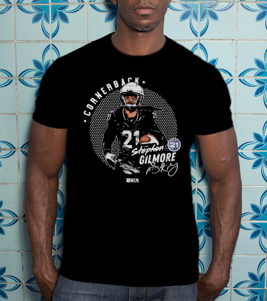 Cornerback Stephon Gilmore 21 NFLPA Dallas Cowboys Signature T-Shirt