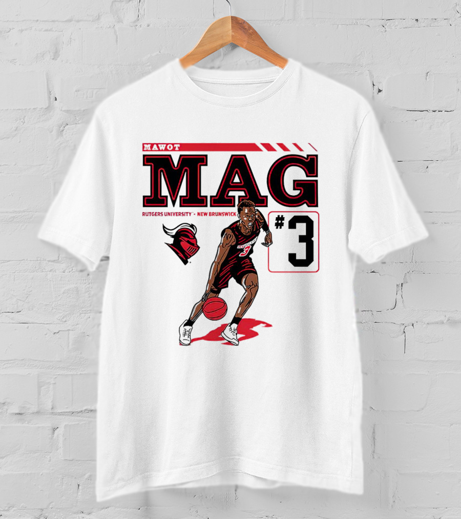 Mawot Mag #3 Rutgers Scarlet Knights Basketball Caricature Rutgers University New Brunswick T-Shirt