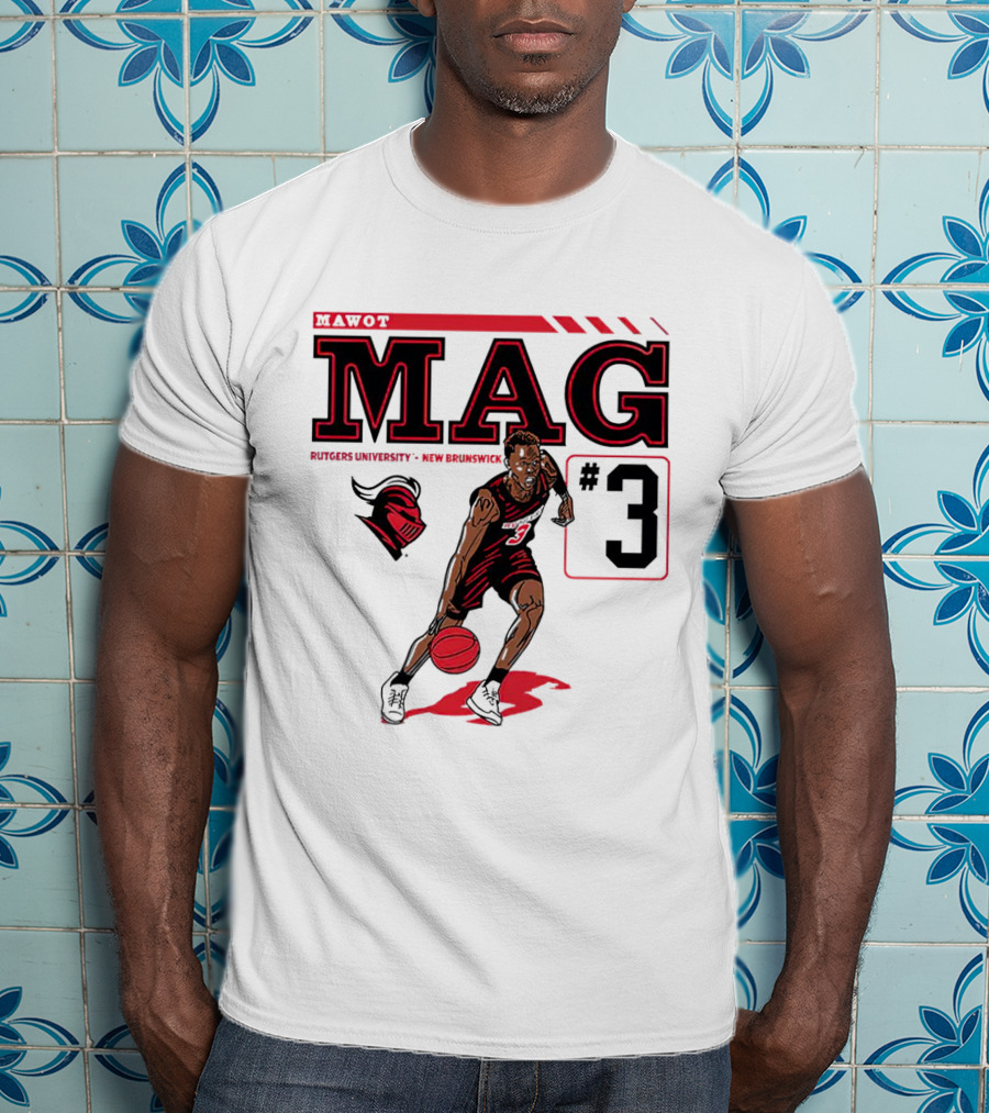 Mawot Mag #3 Rutgers Scarlet Knights Basketball Caricature Rutgers University New Brunswick T-Shirt