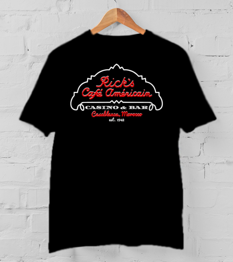 Rick's Café Americain Casino And Bar Casablanca Morocco Est. 1942 T-Shirt