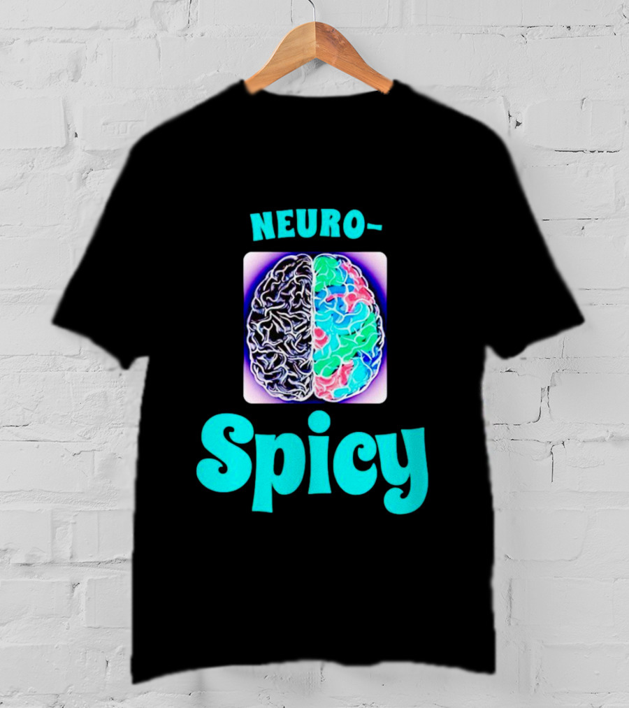 Neuro-Spicy Brains Vibrant Colorful Brain T-Shirt