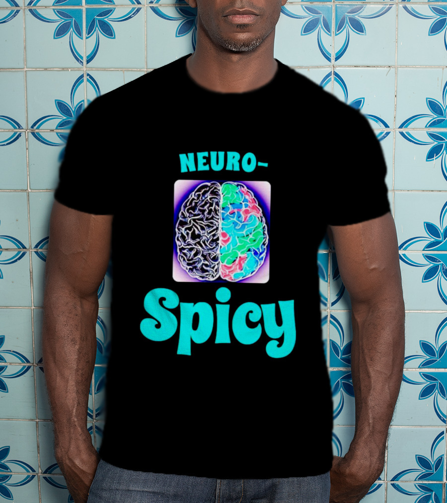 Neuro-Spicy Brains Vibrant Colorful Brain T-Shirt