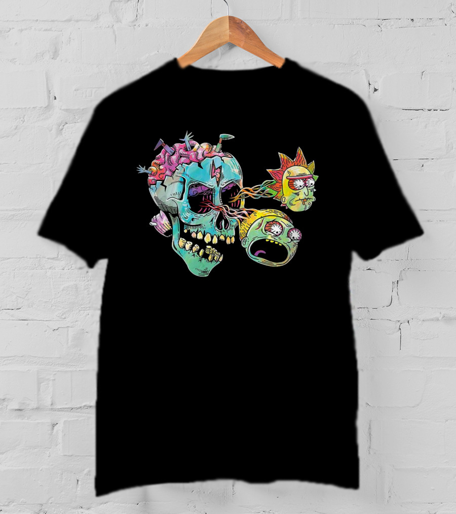 Eyeball Skull Rick And Morty Trippy Surreal Brain Explosion T-Shirt