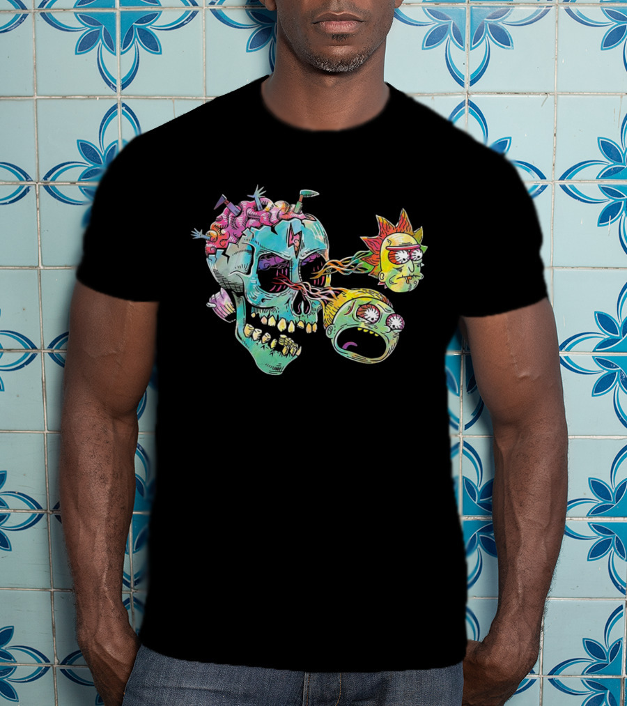 Eyeball Skull Rick And Morty Trippy Surreal Brain Explosion T-Shirt