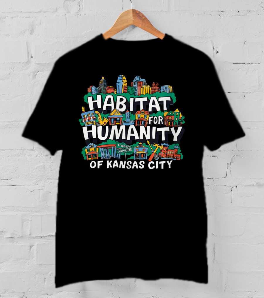 Habitat For Humanity Of Kansas City Neighborhood Paseo Linwood Buildings T-Shirt