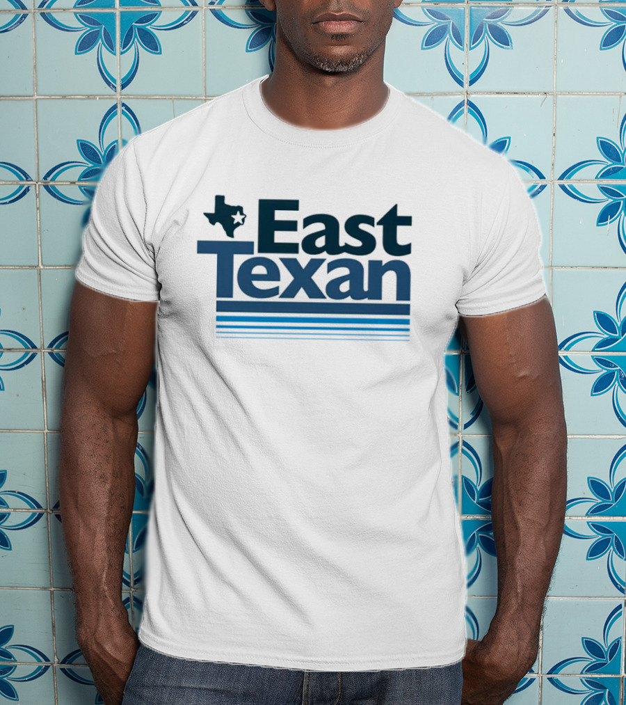 East Texan With Texas Map And Stripes T-Shirt
