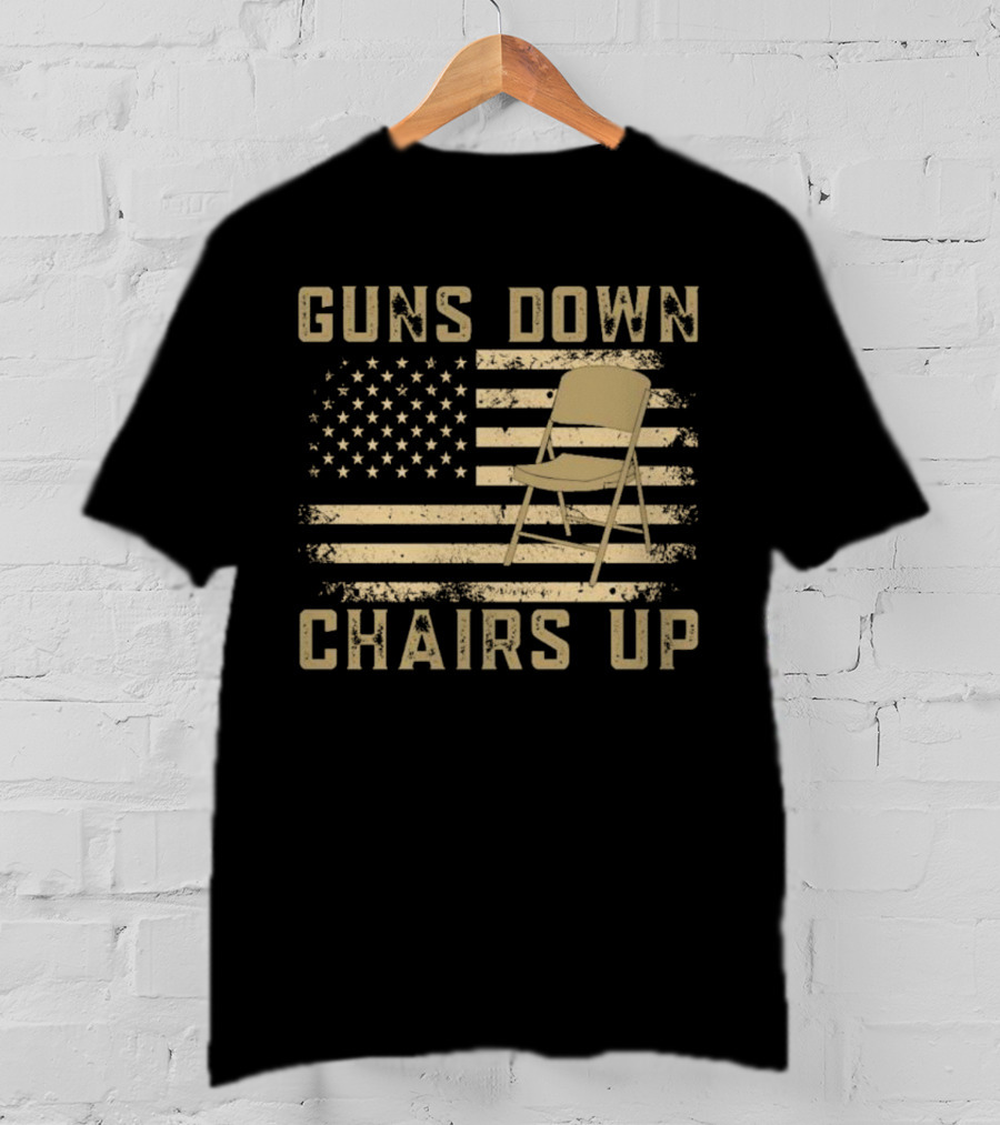 Guns Down Chairs Up American Flag Montgomery Alabama Brawl T-Shirt