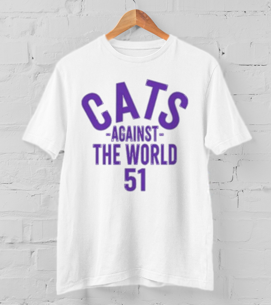 Northwestern Coaches Cats Against The World 51 Retro Purple T-Shirt