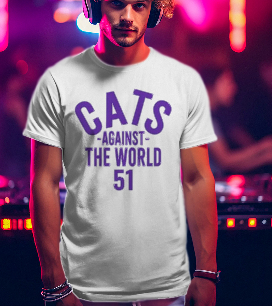 Northwestern Coaches Cats Against The World 51 Retro Purple T-Shirt