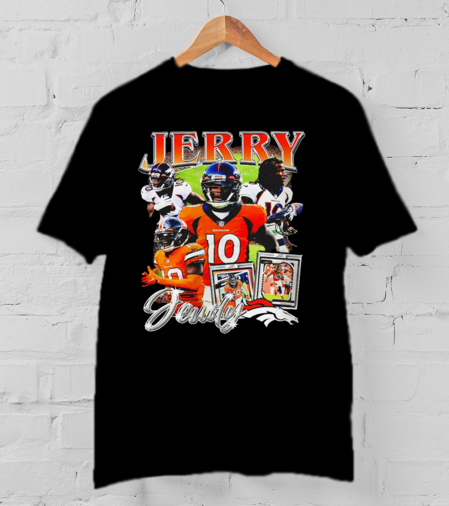Jerry Jeudy Denver Broncos Number 10 Vintage Football T-Shirt