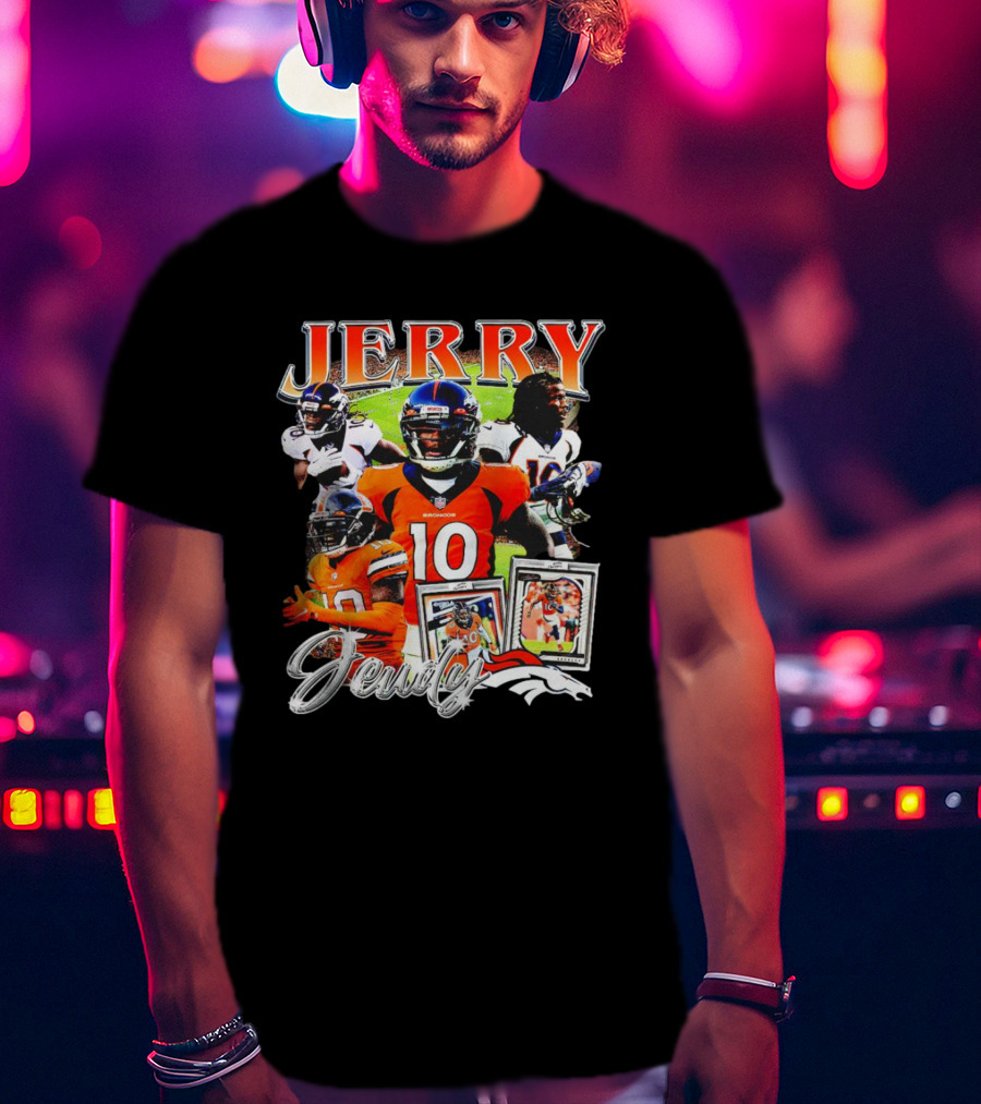 Jerry Jeudy Denver Broncos Number 10 Vintage Football T-Shirt
