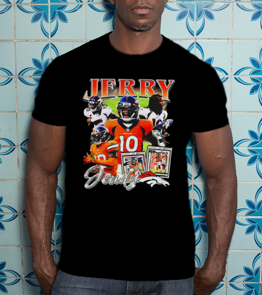Jerry Jeudy Denver Broncos Number 10 Vintage Football T-Shirt