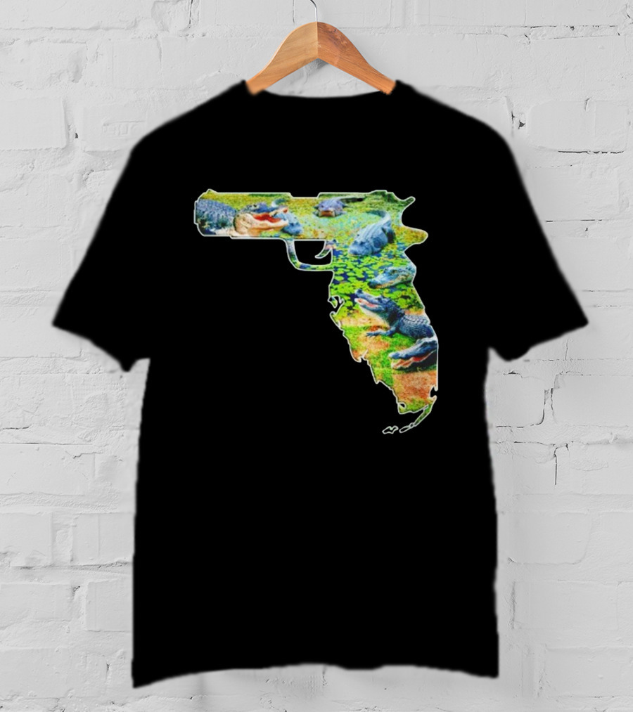 Florida Alligator Shape Gun T-Shirt