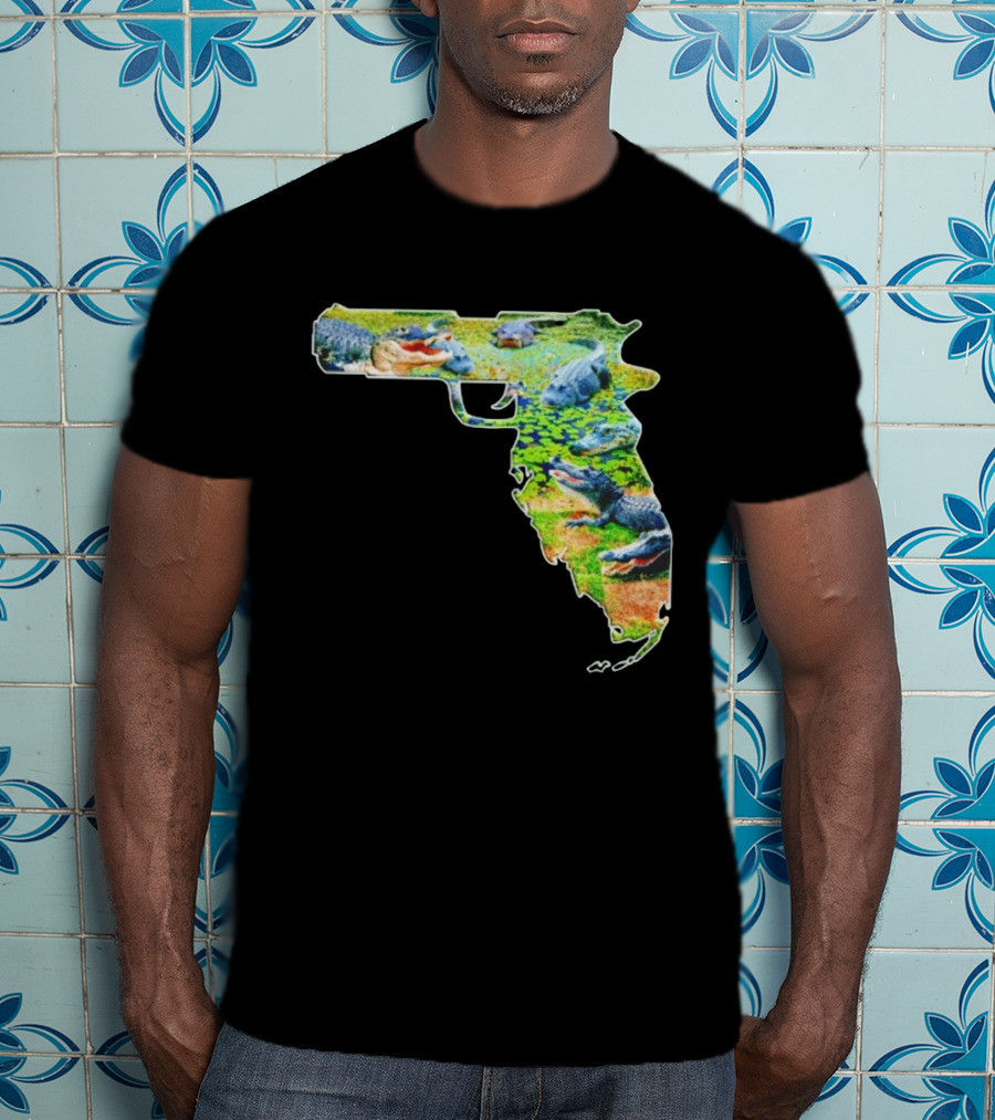 Florida Alligator Shape Gun T-Shirt