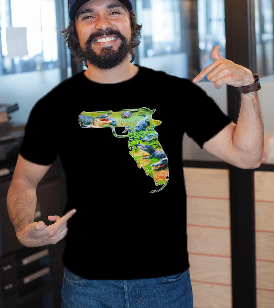 Florida Alligator Shape Gun T-Shirt