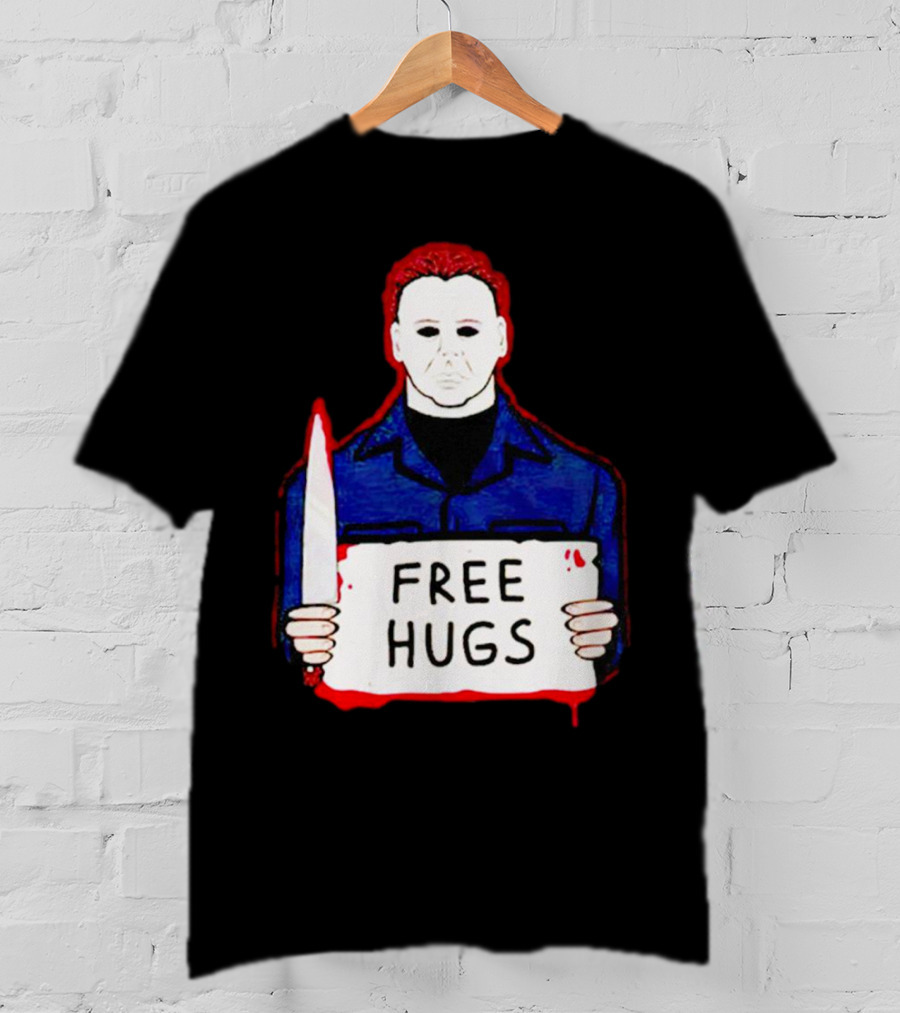 Free Hugs Michael Myers Knife Halloween Horror T-Shirt