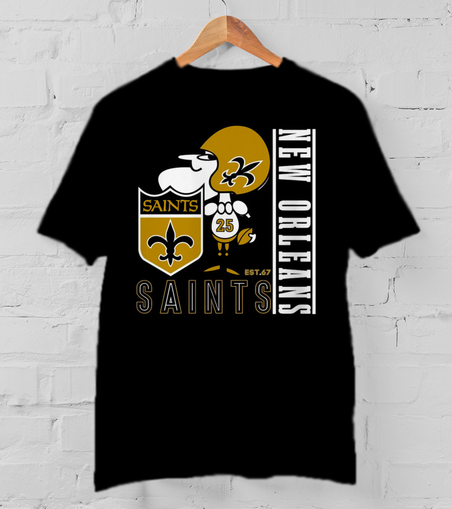 New Orleans Saints Est.67 Mascot With Shield And Fleur-de-Lis T-Shirt
