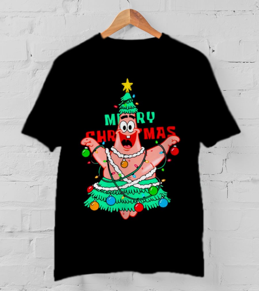 Merry Christmas Patrick Tree Holiday Lights T-Shirt