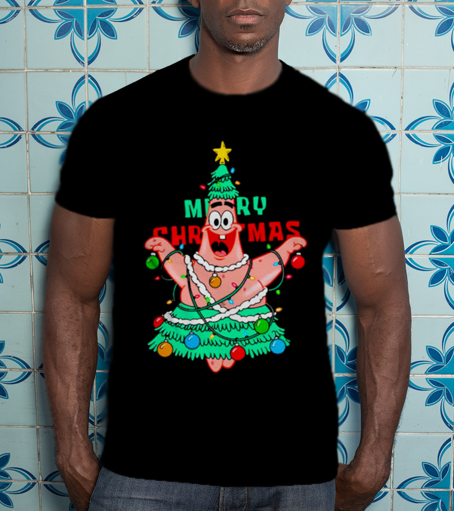 Merry Christmas Patrick Tree Holiday Lights T-Shirt