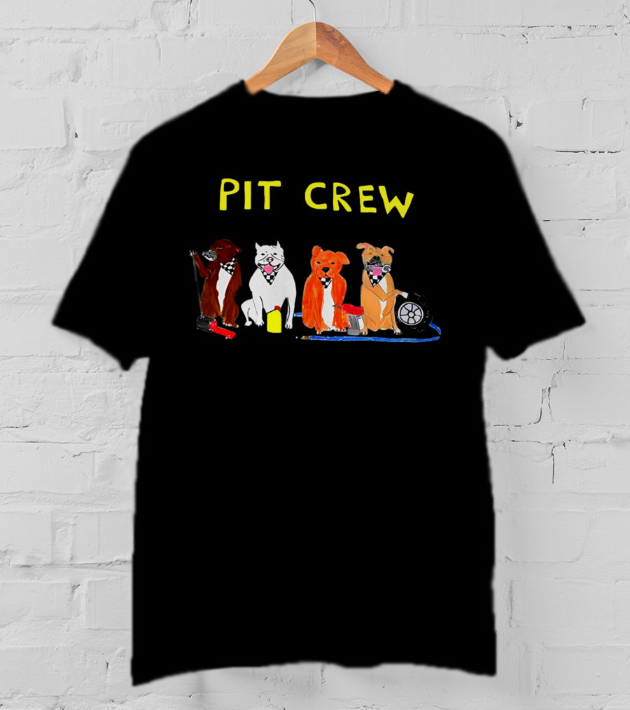 Pit Crew Pitbulls With Racing Equipment T-Shirt