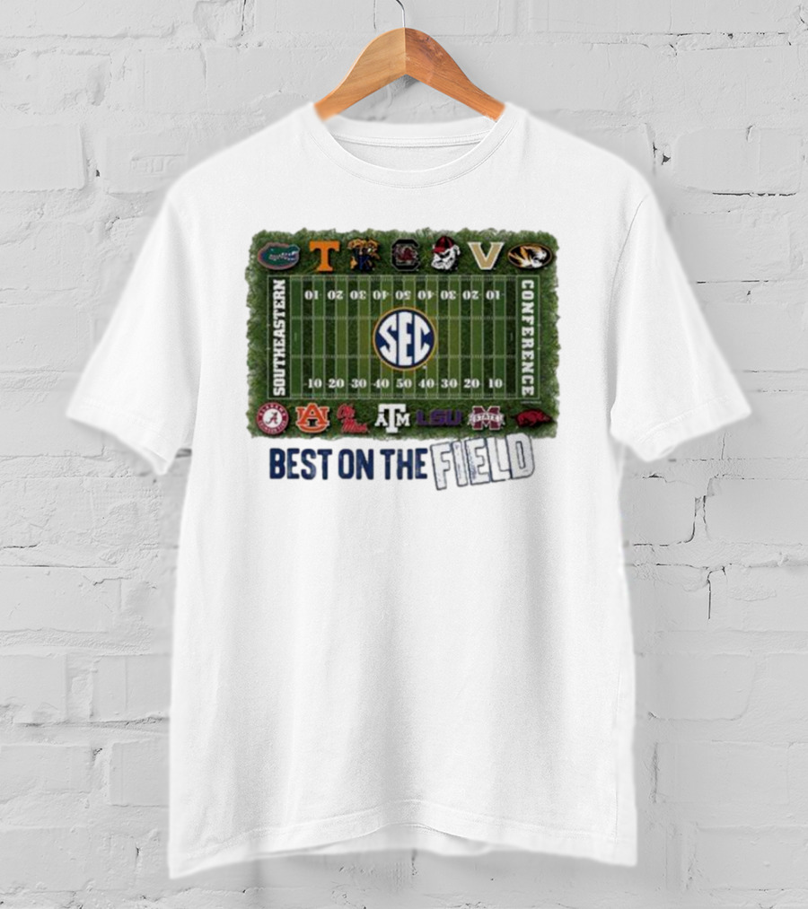 Southeastern Conference Football Best On The Field Logos And Teams T-Shirt