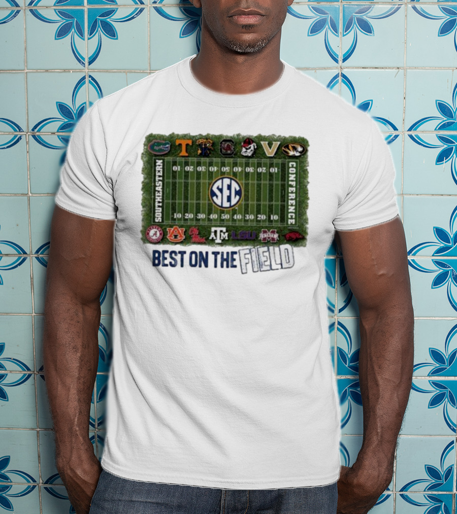 Southeastern Conference Football Best On The Field Logos And Teams T-Shirt