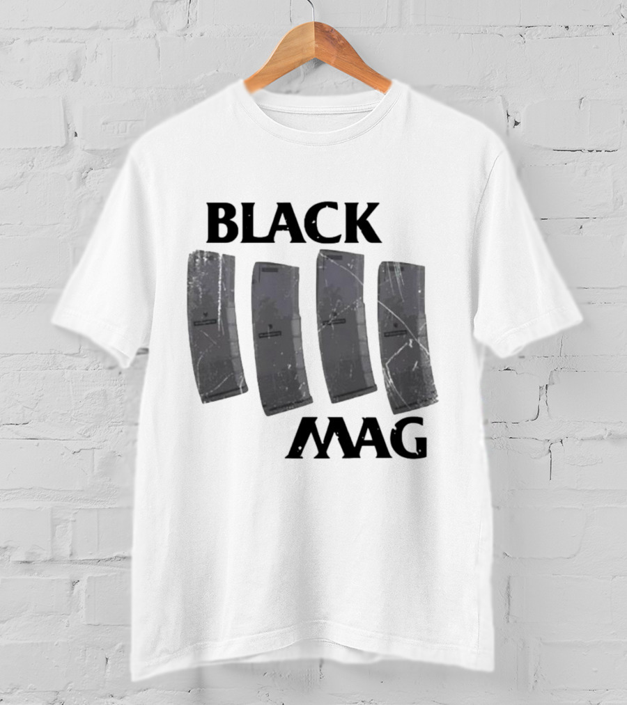 BLACK MAG Scratched And Weathered Magazines T-Shirt