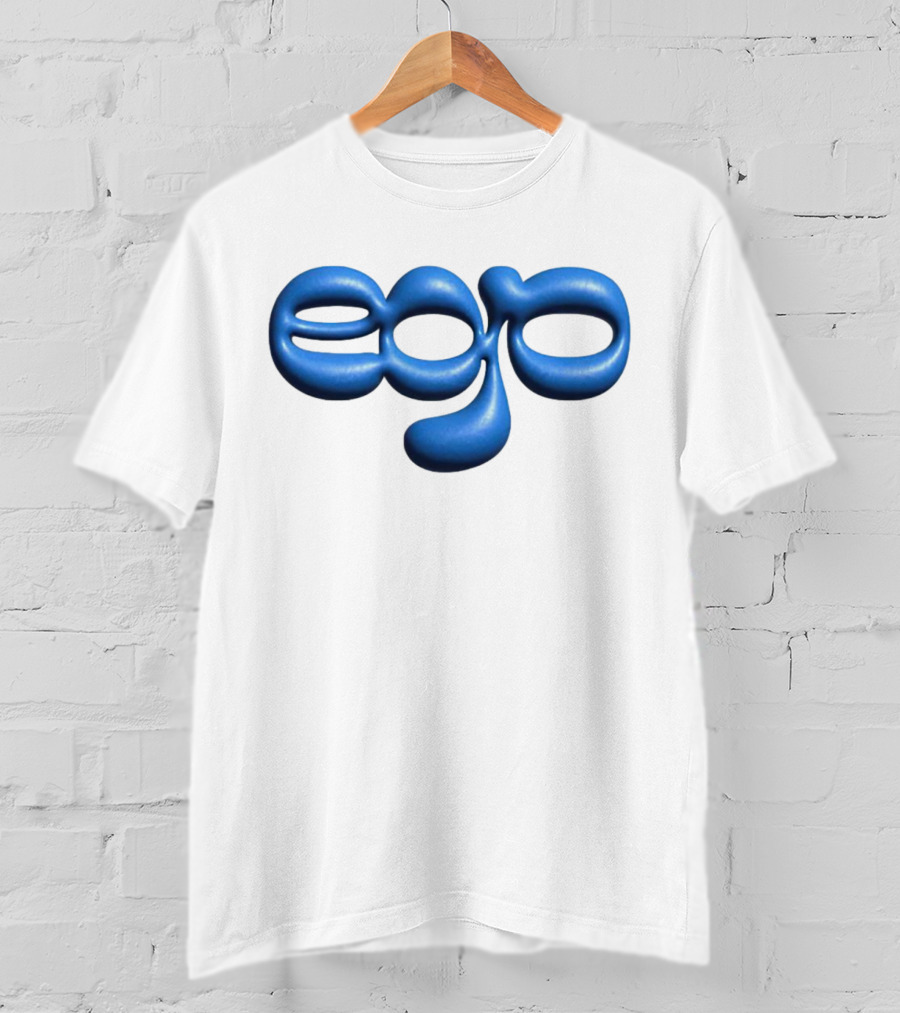 Ego Logo Blue Text T-Shirt