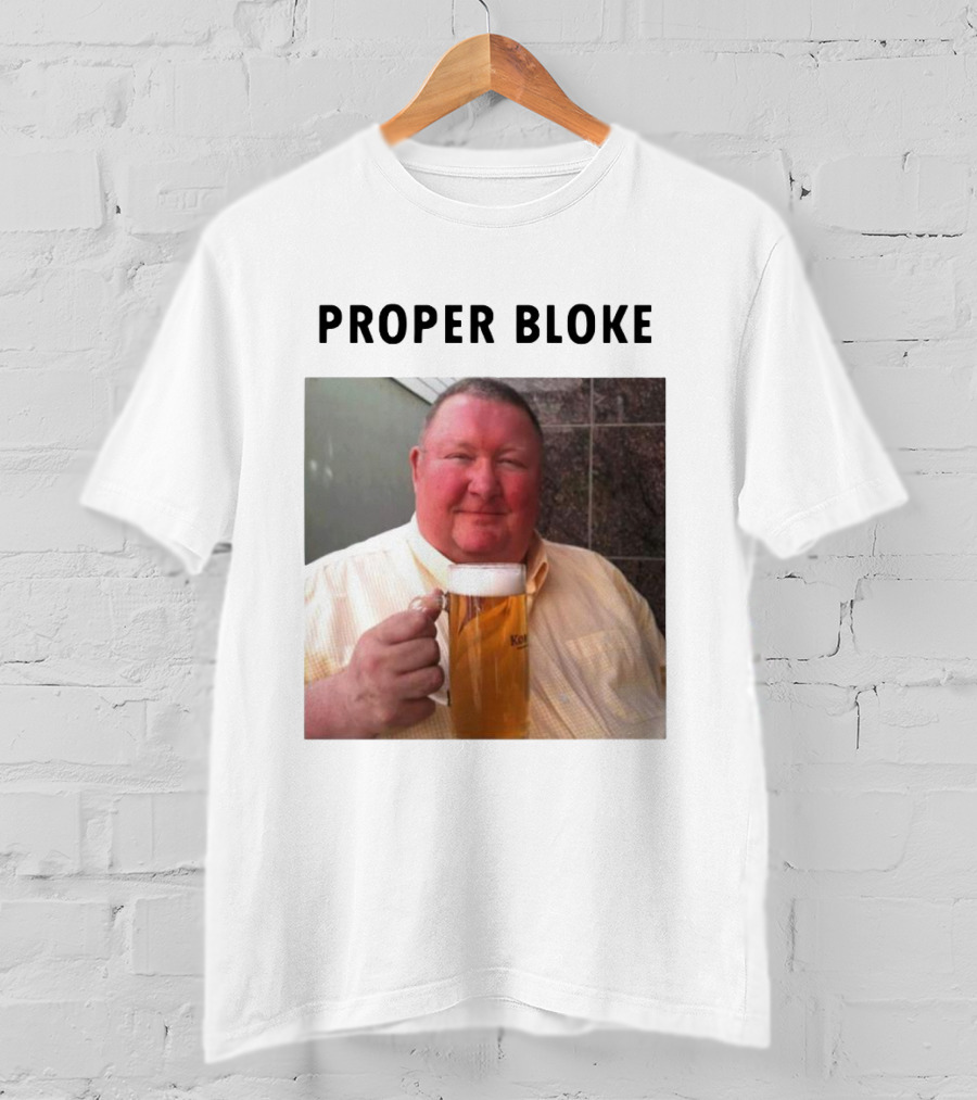 Proper Bloke Holding Beer With Contented Expression T-Shirt